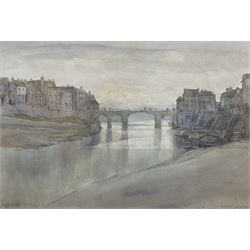 English School (Late 19th century): 'Whitby', watercolour signed with initials ECS? titled...