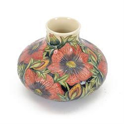 Moorcroft vase in Pheasants Eye pattern, of squat baluster form, H16cm 