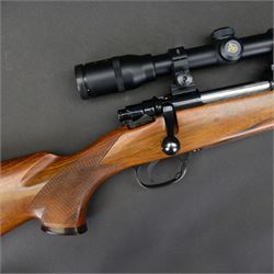 SECTION 1 FIREARMS CERTIFICATE REQUIRED - Parker Hale .308 bolt action rifle, the 62cm barrel, marked with BNP below a crown, fitted with Nikkostirling  Gold Crown Deluxe 4x 32 scope, overall L113cm, serial no. 09198