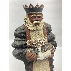 Leonard Stockley; two studio pottery figures modelled as a king and queen, both signed beneath,  H35cm