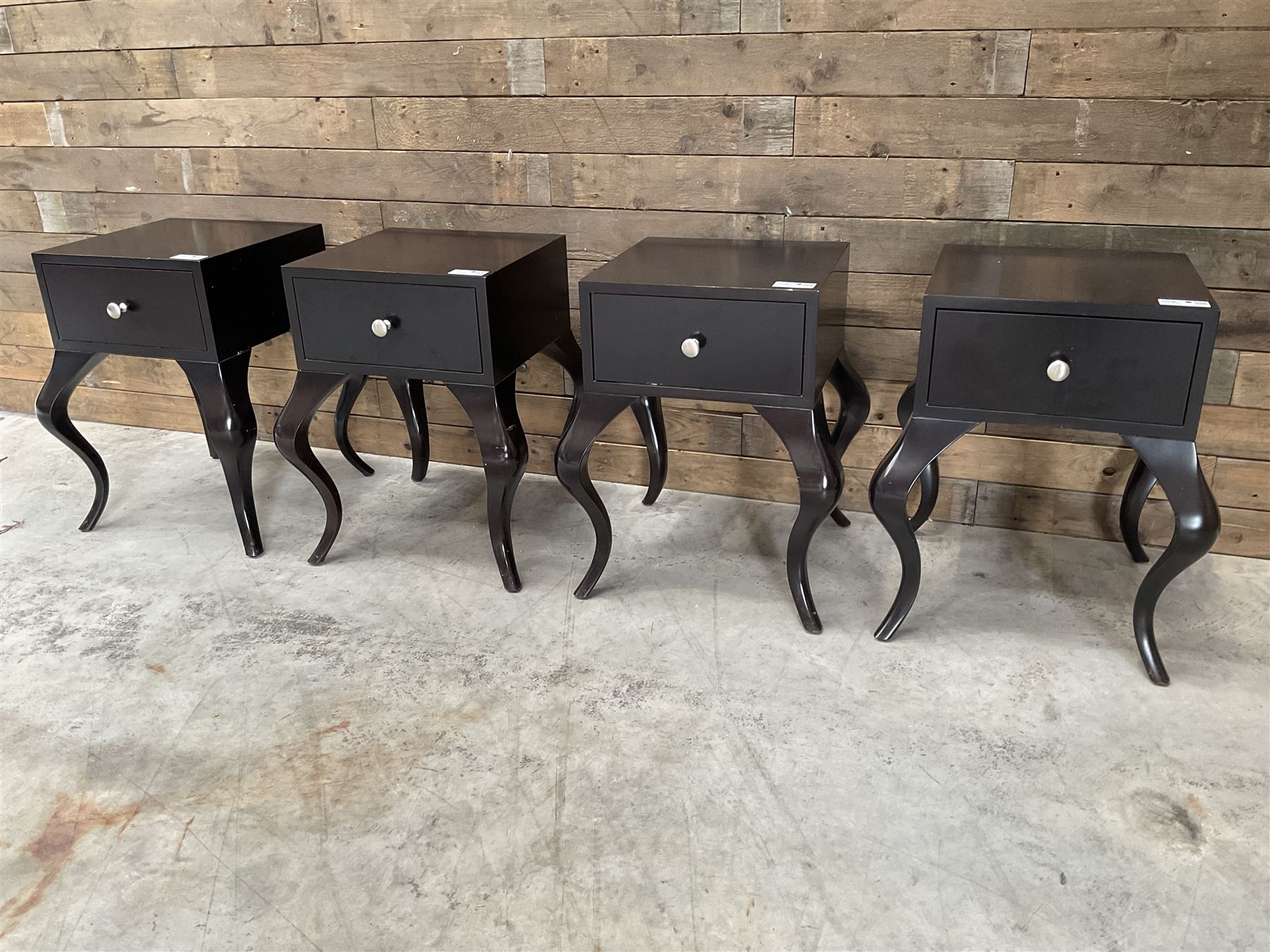 4 x rosewood finish bedside chest, single soft close drawer