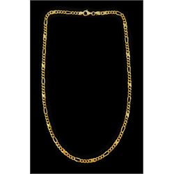 9ct gold Infinity and Figaro link chain necklace, stamped 375