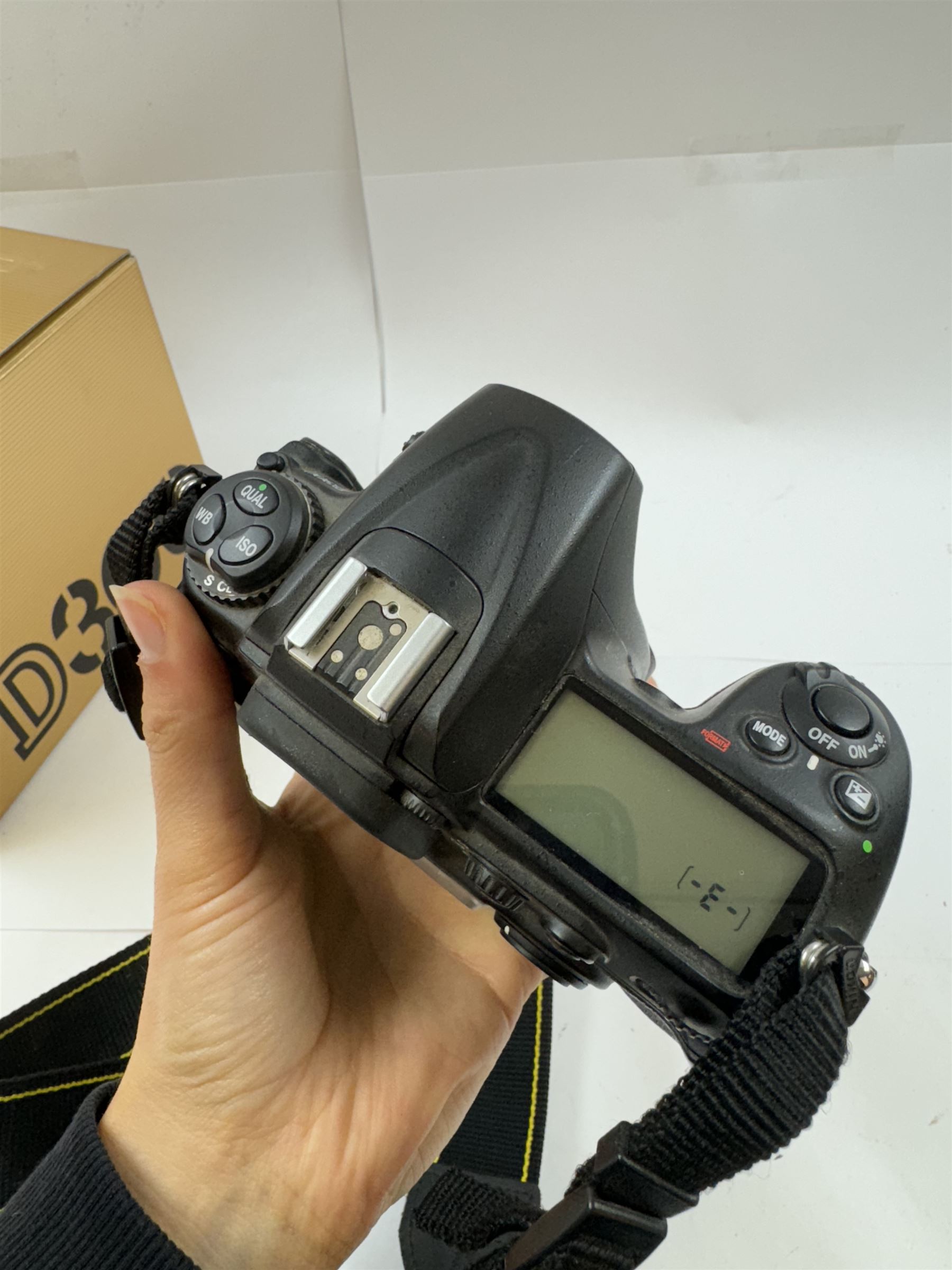 Nikon D300 camera body serial no. 4105777, boxed with shoulder strap, instructions, charger, etc