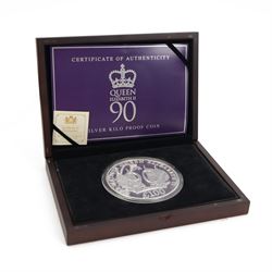 Queen Elizabeth II Bailiwick of Jersey 2016 'Queen Elizabeth II 90' one kilo silver proof ...