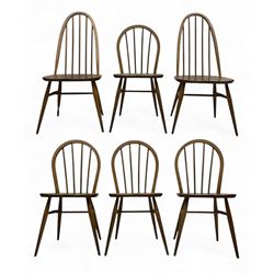 Lucian Ercolani for Ercol - pair of elm and beech high back Windsor dining chairs; and a s...