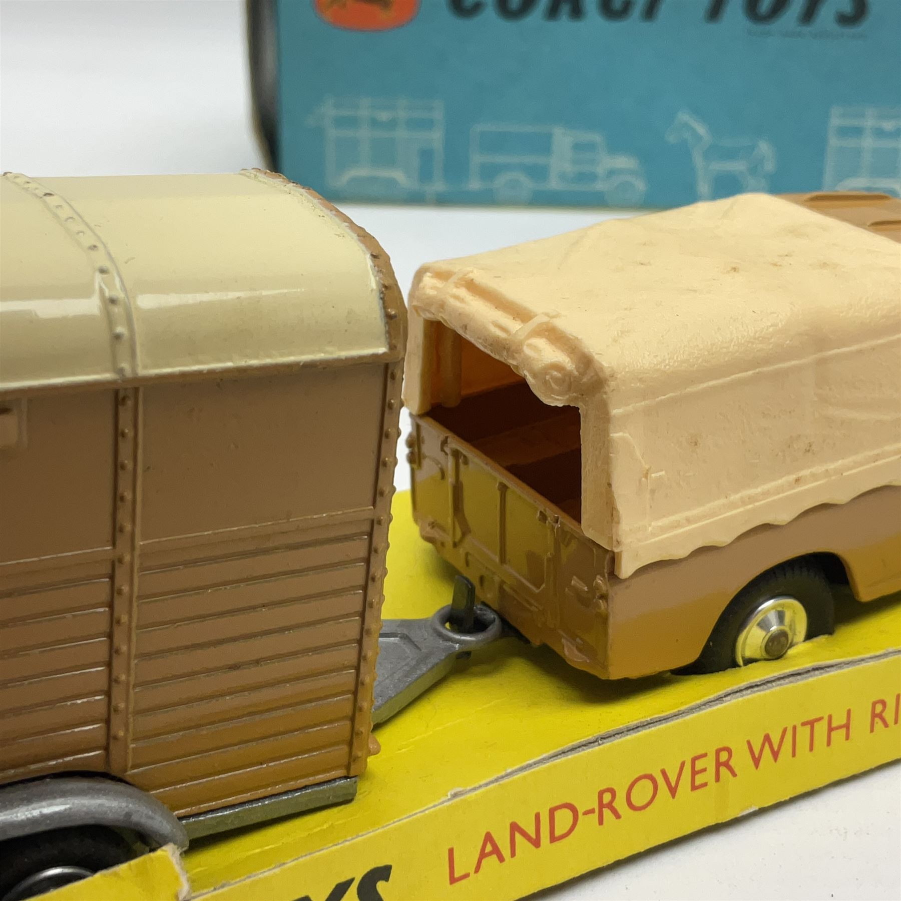 Corgi - Gift Set No.2 Land Rover with 'Rices' Pony Trailer and Pony, tan livery, in original box 