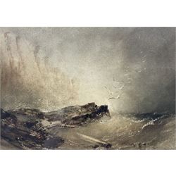 Henry Barlow Carter (British 1804-1868): Wreckage at the Cliff Foot, watercolour unsigned ...