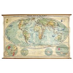 Large Philip's Map of the World educational world map, W183cm