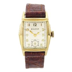 Bulova gentleman's gold-plated and stainless steel manual wind wristwatch,  silvered dial ...