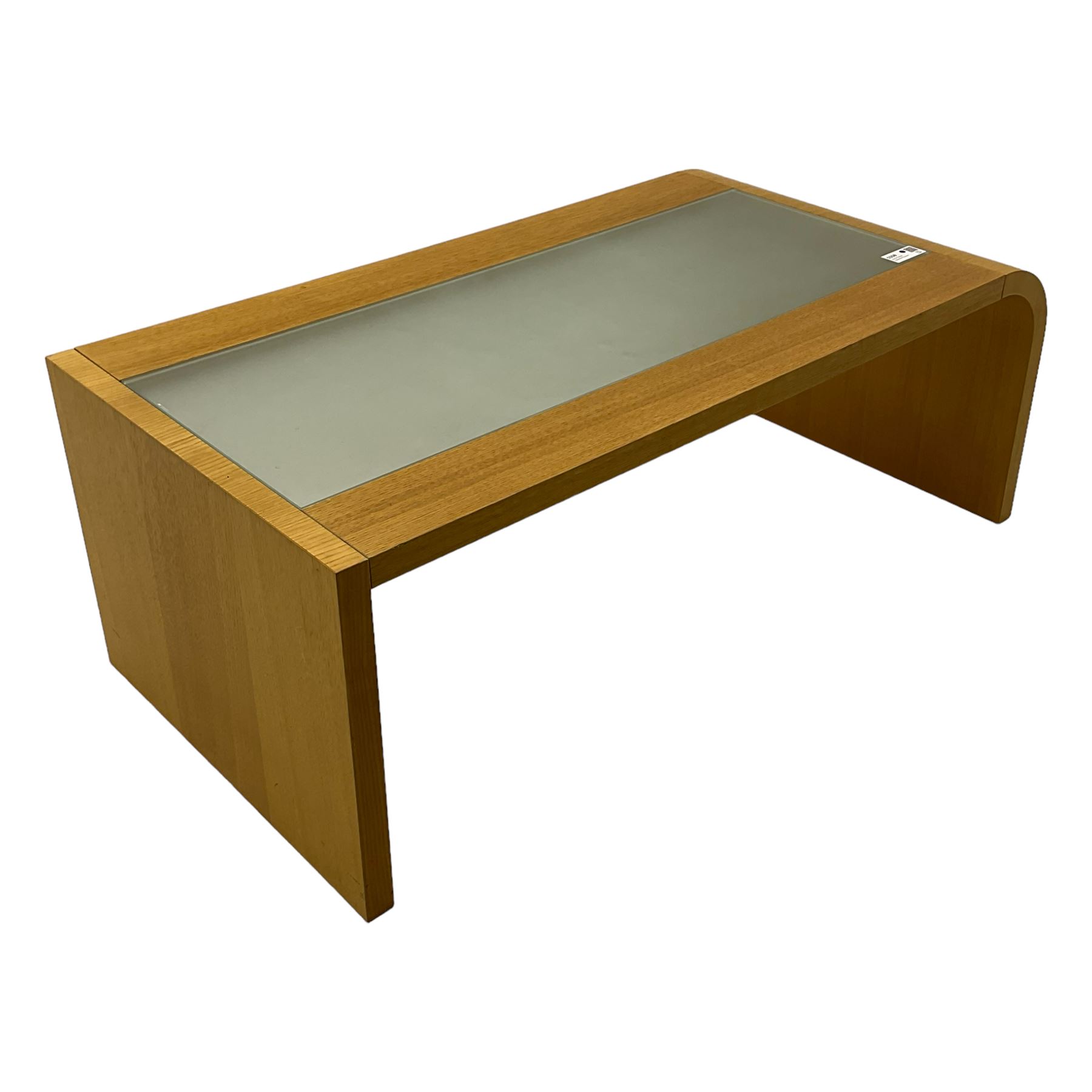 Light oak and glass coffee table