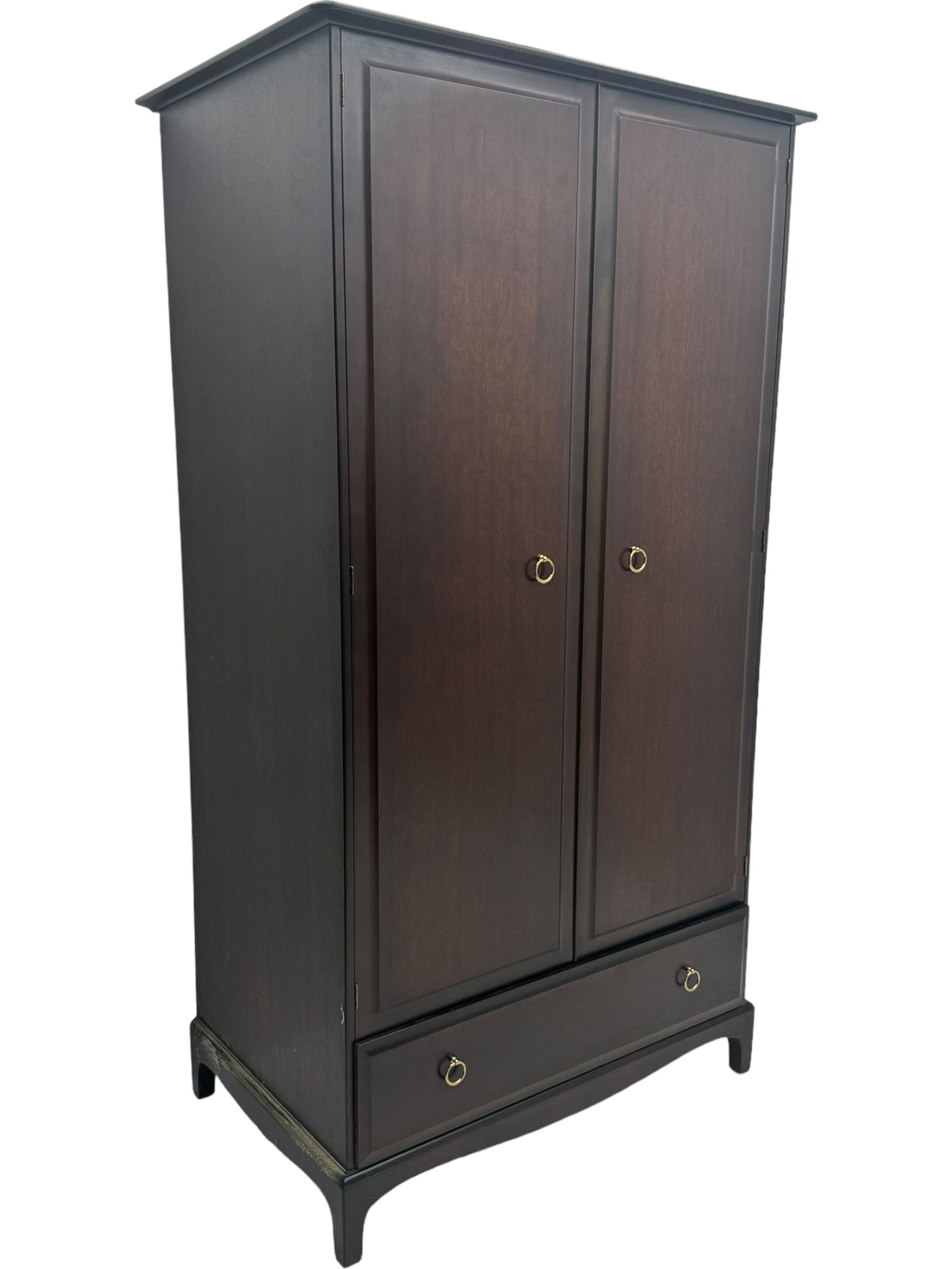 Stag Minstrel - mahogany double wardrobe fitted with single drawer 