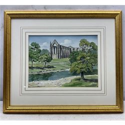 Sam Chadwick (British 1902-1992): Bolton Abbey, watercolour and ink signed 21cm x 27cm