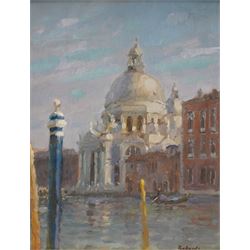 Anthony J Rickards (British 1919-1993): 'Basilica Santa Maria della Salute - Venice', oil ...