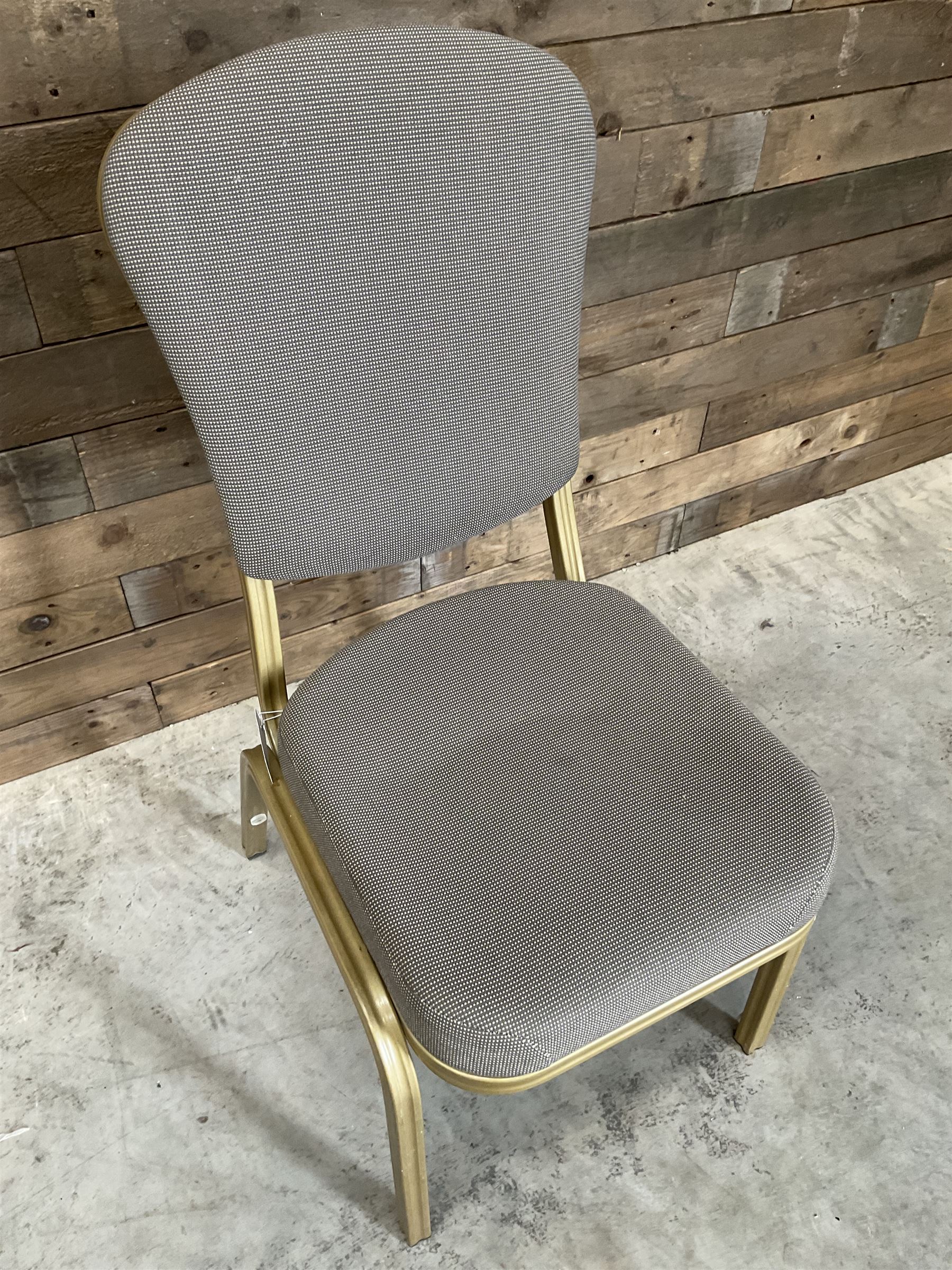 40 x Conference banquet chair, gold metal frame, upholstered seat and back