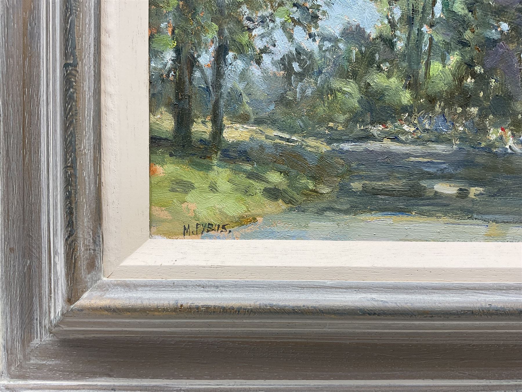 Christine M Pybus (British 1954-): 'Near Juillé - Dordogne', oil on board signed, titled an dated June 2001 verso 19cm x 24cm