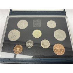 The Royal Mint United Kingdom 1992 proof coin collection, including dual dated 1992/93 EEC fifty pence coin, in blue folder with certificate