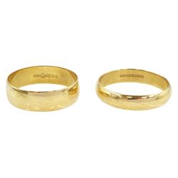 Two 9ct gold wedding bands, hallmarked