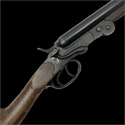 REGISTERED FIREARMS DEALER ONLY AS ONE BARREL OUT-OF-PROOF -  – Belgian .410 folding side-by-side double barrel hammer shotgun with 66cm(26