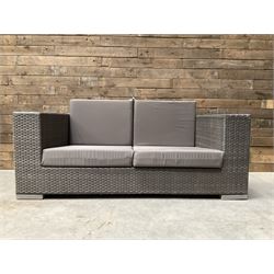 Skyline - two seat rattan garden sofa, with loose cushions