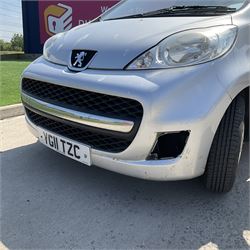 Peugeot 107, 998cc petrol YG11 TZC MOT - 15 February 2025, single key, V5 present, 105k miles - THIS LOT IS TO BE COLLECTED BY APPOINTMENT FROM DUGGLEBY STORAGE, GREAT HILL, EASTFIELD, SCARBOROUGH, YO11 3TX
