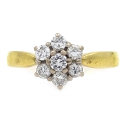  Gold diamond cluster ring, hallmarked 18ct  