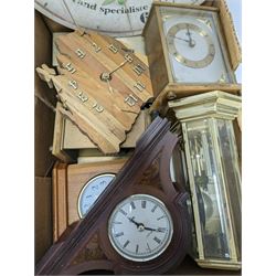 Various travel clocks, other clocks and parts etc, for spares or repair, in three boxes