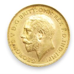 King George V 1913 gold half sovereign coin