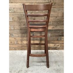 6 x dark walnut low back bar stool, faux leather seat