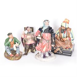 Four Royal Doulton figures, comprising Cobbler HN1706, Good King Wenceslas HN2118, The Foaming Quart HN2162, and The Wayfarer HN2362