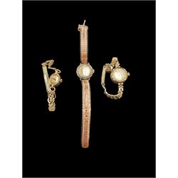 Three ladies wristwatches, including one 9ct gold cased example and one silver cased example