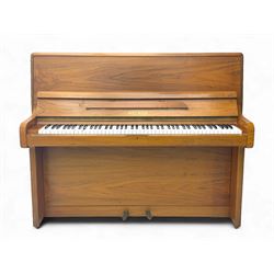 Welmar - mid-to-late 20th century walnut framed upright piano, fitted with an 88-key keybo...