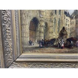 Charles Peter Pitt (British fl.1880-1895): 'Rouen Cathedral', oil on canvas signed, titled verso 30cm x 20cm 