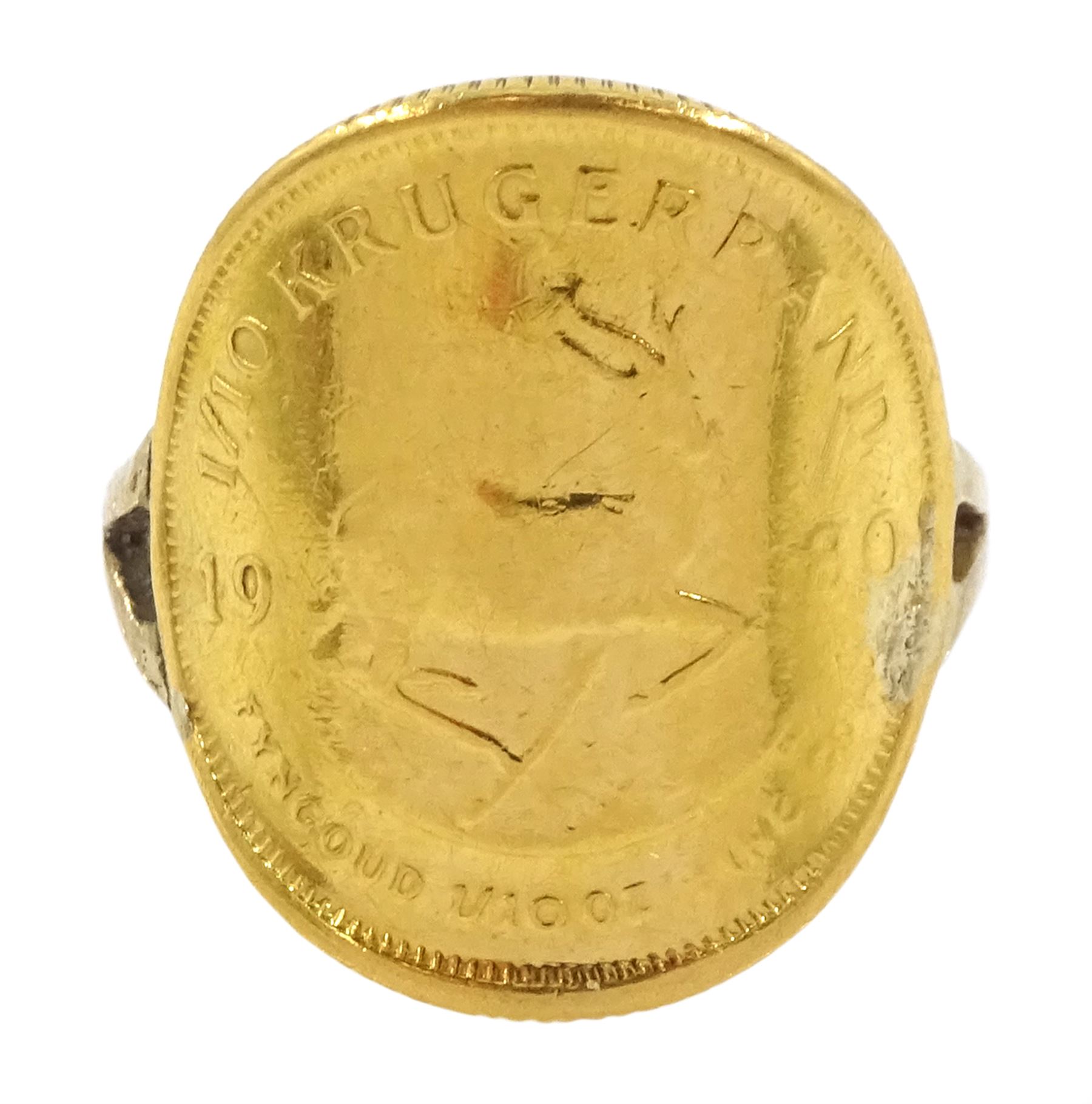 South Africa 1980 1/10 Krugerrand coin ring