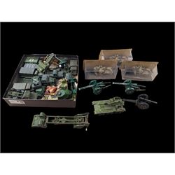 Collection of diecast military vehicles, including Dinky, Matchbox and Solido examples, mo...