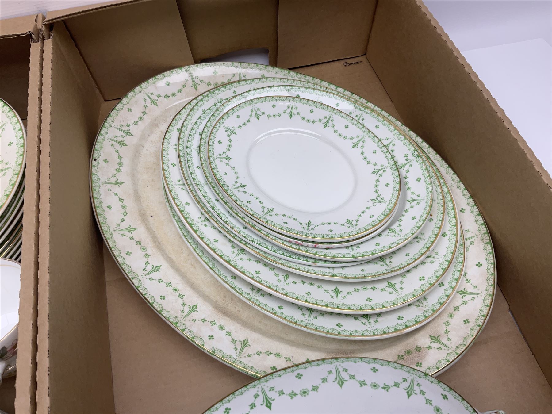 Collection of tea and dinnerwares to include Wedgwood Campion, etc in five boxes 