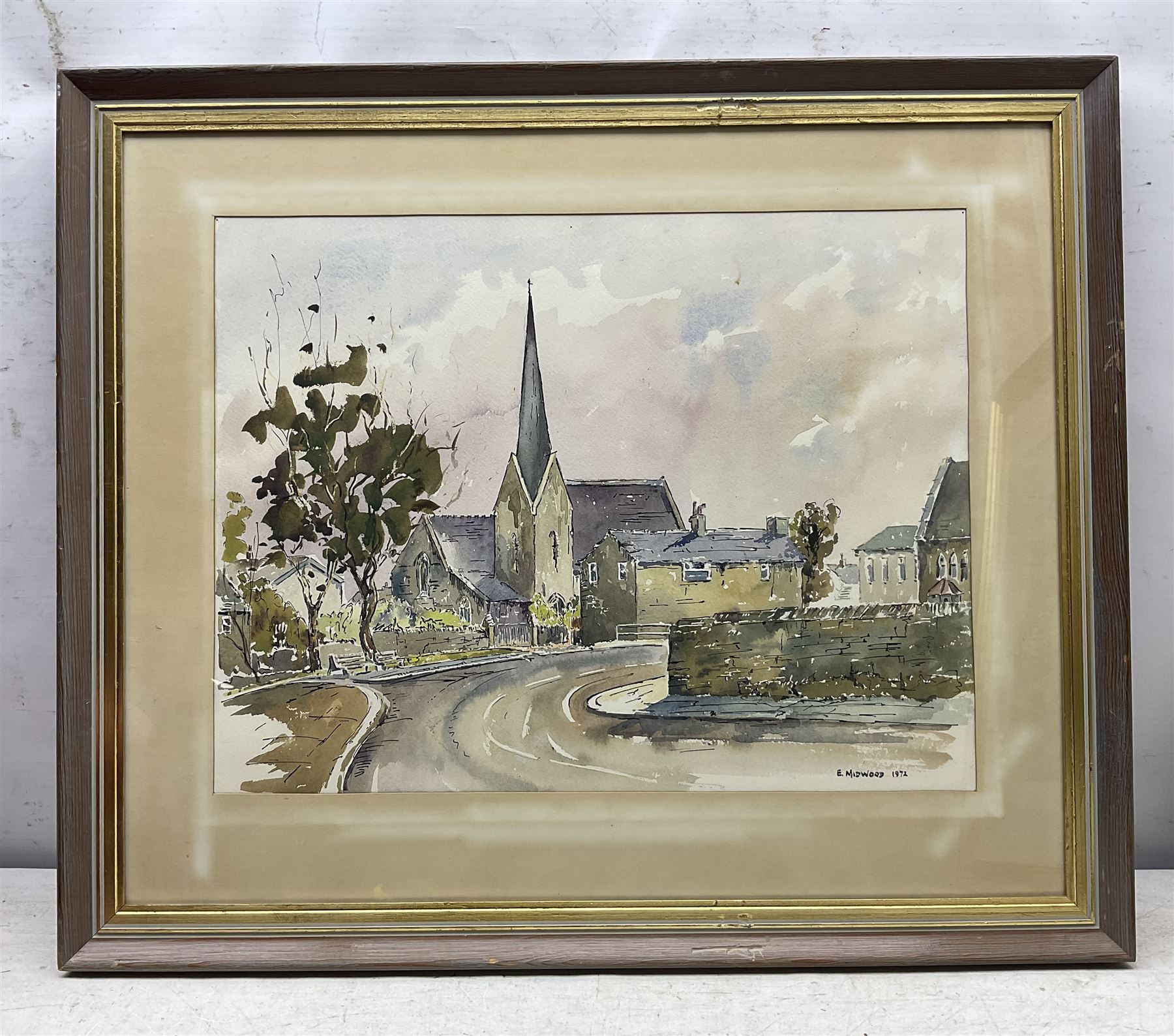 Ernest Midwood (British 1917–1993): Church and Village Scenes, set of three watercolours signed, one dated 1972 38cm x 49cm (3)