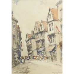 Victor Noble Rainbird (British 1887-1936): 'A Byway - Rouen', watercolour signed and titled 37cm x 26cm