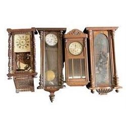 Four 19th century wall clocks for parts.