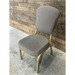 40 x Conference banquet chair, gold metal frame, upholstered seat and back