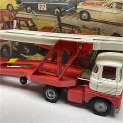 Corgi - Gift Set no.41 comprising Carrimore Mark Iv Transporter, Morris Mini-Cooper, BMC Mini-Cooper S, Morris Mini-Minor, Volvo P.1800 and Sunbeam IMP; missing MGC GT car; in original box 