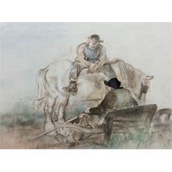 Edmund Blampied (British 1886-1966): 'The Roadmender', watercolour signed, titled verso 21cm x 27cm