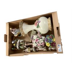 Collection of ceramics including Paragon Victorian Rose dinner wares, figures etc in three boxes 