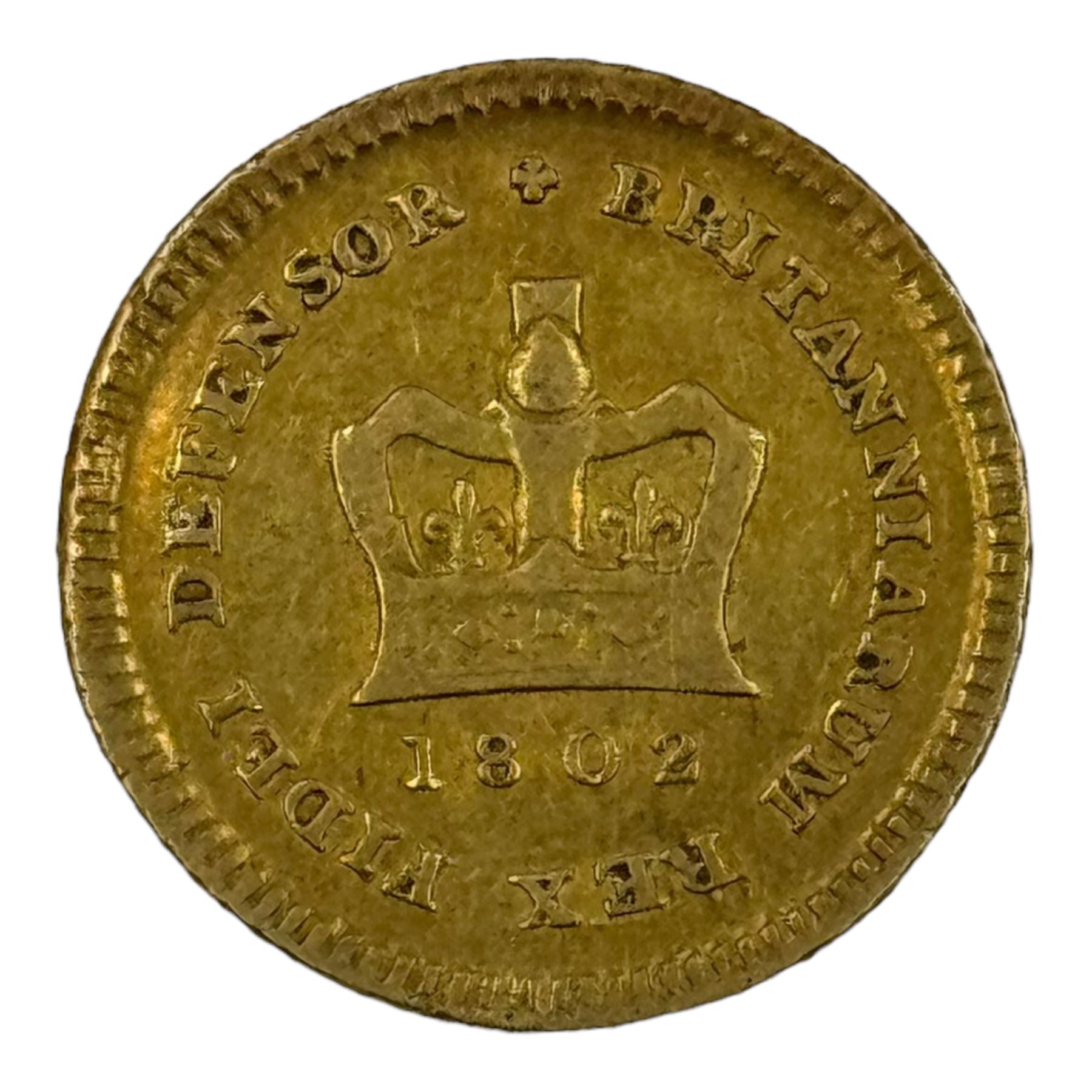 George III 1802 gold one third guinea coin