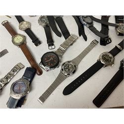 Collection of gentleman's wristwatches, including Swatch, Casio, Timex and Sekonda examples