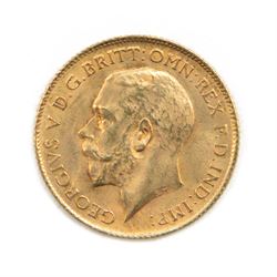 King George V 1915 gold half sovereign coin