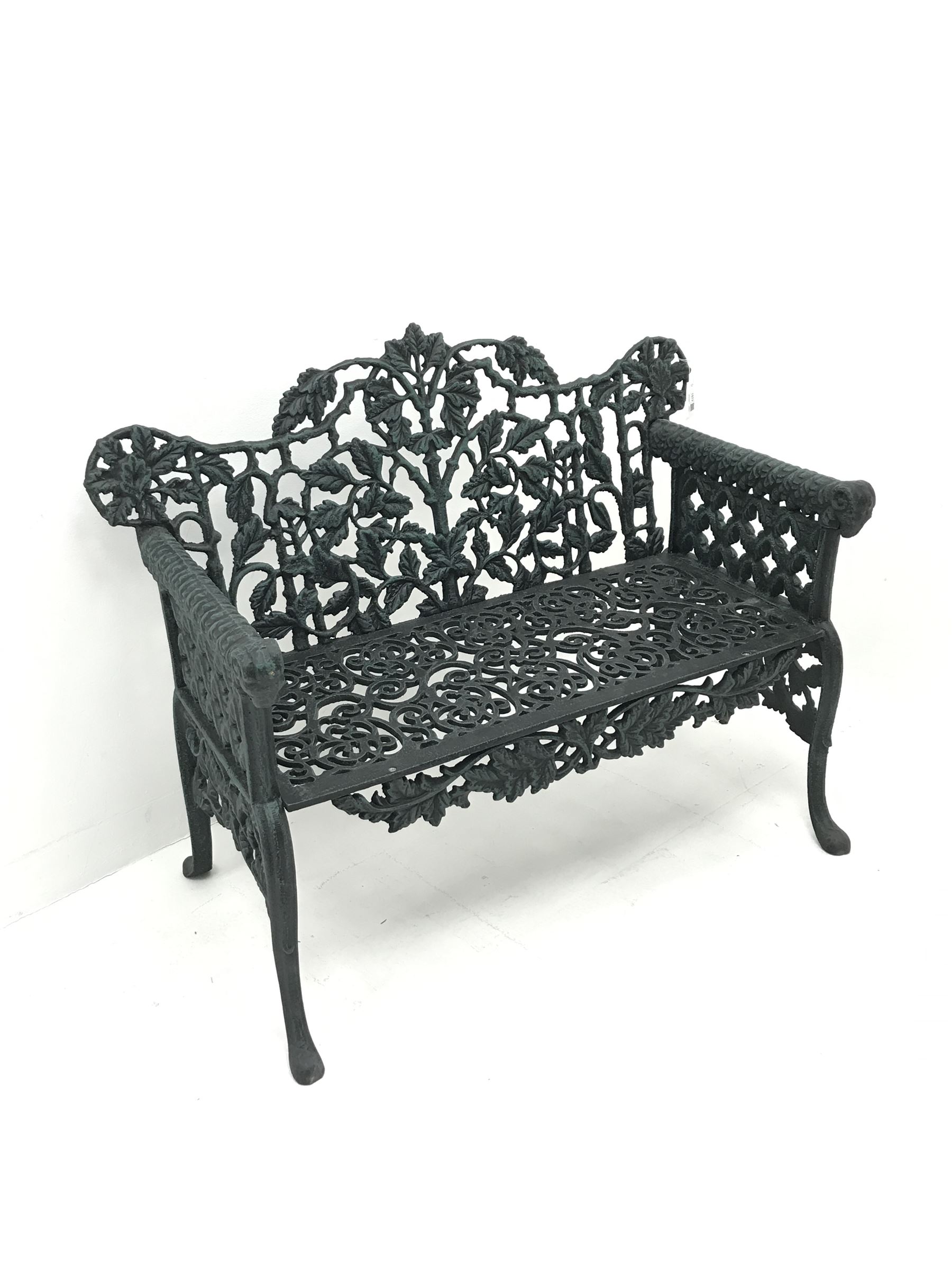 Victorian style ornate cast iron garden bench