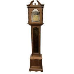 20th century grandmother clock with a weight driven movement