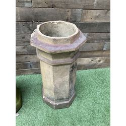 Pair of octagonal terracotta chimney pots  - THIS LOT IS TO BE COLLECTED BY APPOINTMENT FROM DUGGLEBY STORAGE, GREAT HILL, EASTFIELD, SCARBOROUGH, YO11 3TX