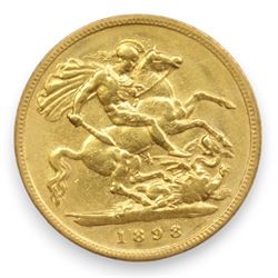 Queen Victoria 1898 gold half sovereign coin