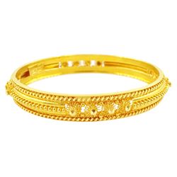 Middle Eastern gold bangle, with bead decoration